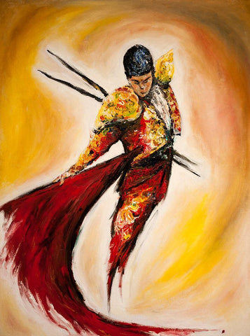 Matador White Modern Wood Framed Art Print with Double Matting by Allante, Marc