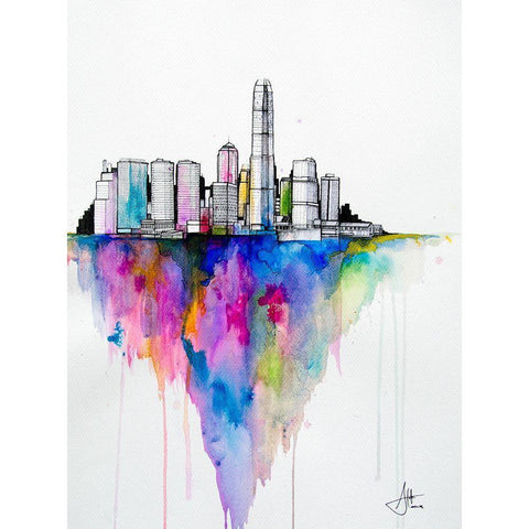 Monolith II Black Modern Wood Framed Art Print with Double Matting by Allante, Marc