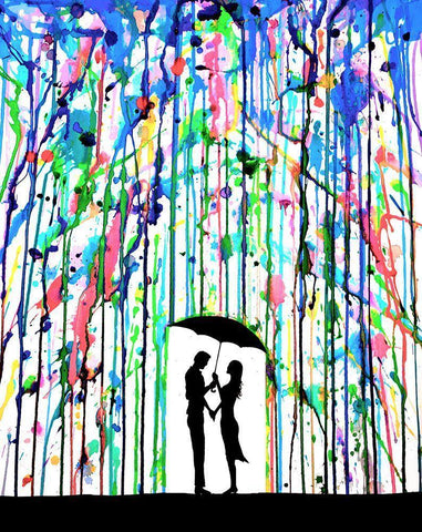 Pour Deux White Modern Wood Framed Art Print with Double Matting by Allante, Marc