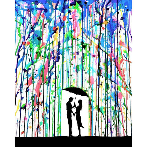 Pour Deux White Modern Wood Framed Art Print by Allante, Marc