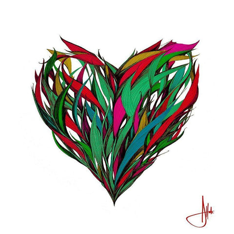 Seasons White Modern Wood Framed Art Print by Allante, Marc