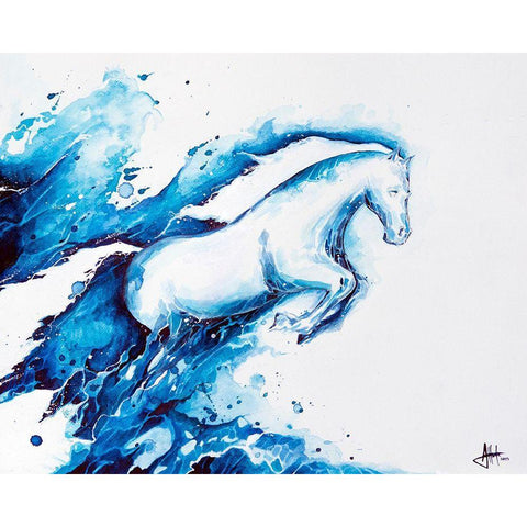 Ride the Lightning White Modern Wood Framed Art Print by Allante, Marc