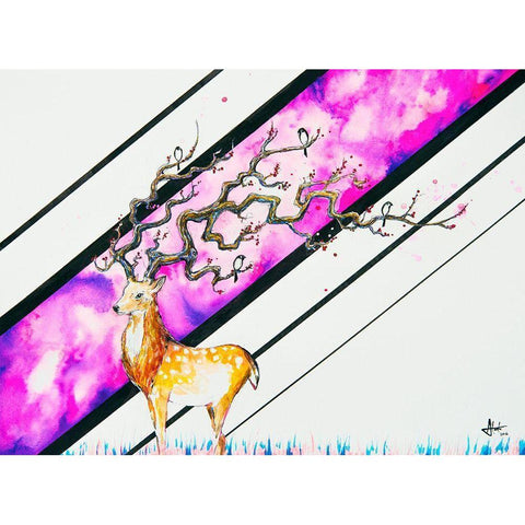 Alastor Black Modern Wood Framed Art Print with Double Matting by Allante, Marc