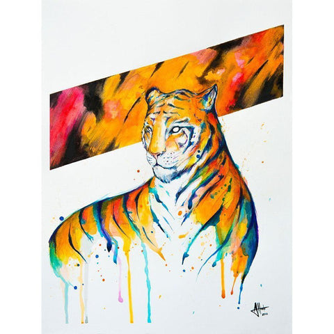 Burning Bright White Modern Wood Framed Art Print by Allante, Marc