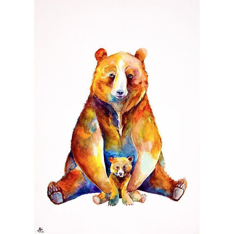 Bear Necessities Gold Ornate Wood Framed Art Print with Double Matting by Allante, Marc