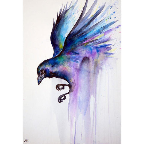 Nevermore Black Modern Wood Framed Art Print with Double Matting by Allante, Marc