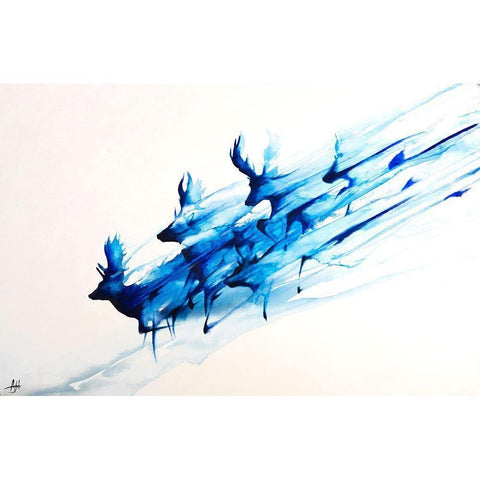 Caligo Black Modern Wood Framed Art Print with Double Matting by Allante, Marc