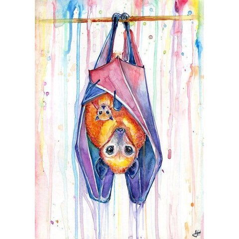 Buncha Bats Gold Ornate Wood Framed Art Print with Double Matting by Allante, Marc