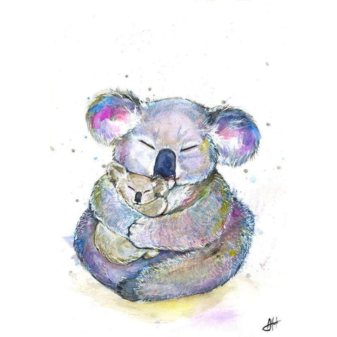 Kuddly Koalas Black Modern Wood Framed Art Print with Double Matting by Allante, Marc