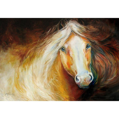 Autumn Breeze Equine Gold Ornate Wood Framed Art Print with Double Matting by Baldwin, Marcia