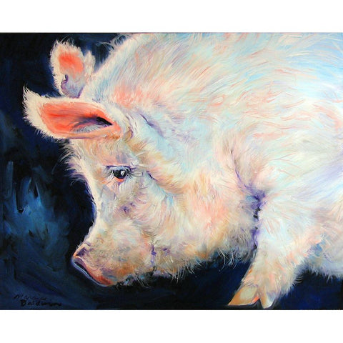 My Pink Pig Black Modern Wood Framed Art Print with Double Matting by Baldwin, Marcia