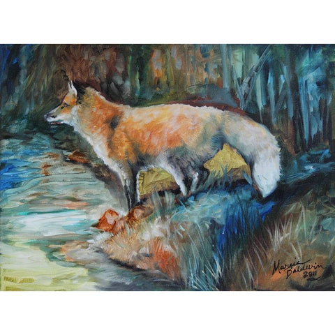 Red Fox II Black Modern Wood Framed Art Print with Double Matting by Baldwin, Marcia