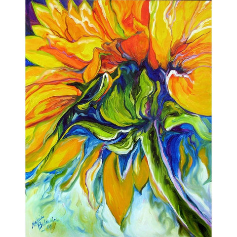 Sunflower In July Black Modern Wood Framed Art Print with Double Matting by Baldwin, Marcia