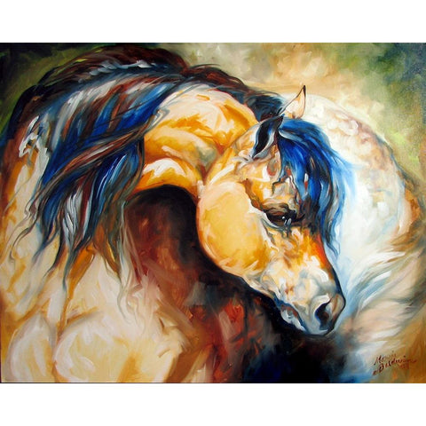 The Buckskin White Modern Wood Framed Art Print by Baldwin, Marcia