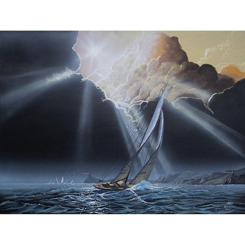 Boating After the Storm Gold Ornate Wood Framed Art Print with Double Matting by Harvill, Marc