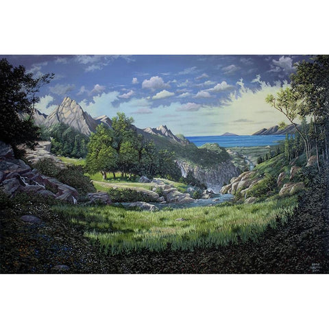 Epic Landscape Gold Ornate Wood Framed Art Print with Double Matting by Harvill, Marc