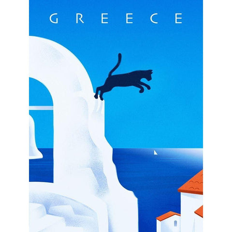 Greece White Modern Wood Framed Art Print by Wickstrom, Martin