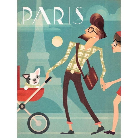 Paris White Modern Wood Framed Art Print by Wickstrom, Martin