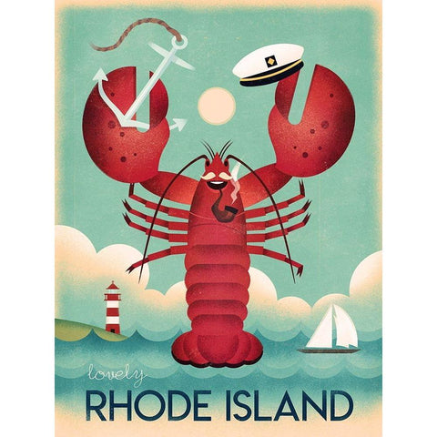 Rhode Island White Modern Wood Framed Art Print by Wickstrom, Martin