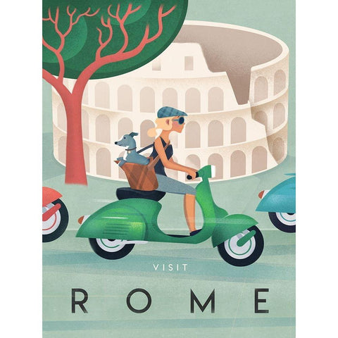 Rome Black Modern Wood Framed Art Print with Double Matting by Wickstrom, Martin