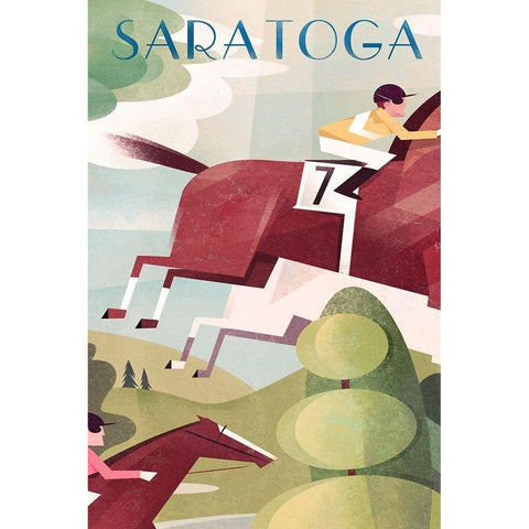 Saratoga White Modern Wood Framed Art Print by Wickstrom, Martin