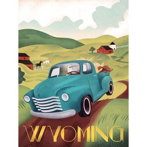 Wyoming Black Modern Wood Framed Art Print with Double Matting by Wickstrom, Martin