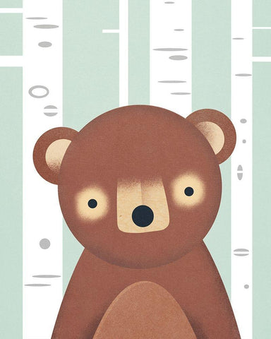 Bear White Modern Wood Framed Art Print with Double Matting by Wickstrom, Martin