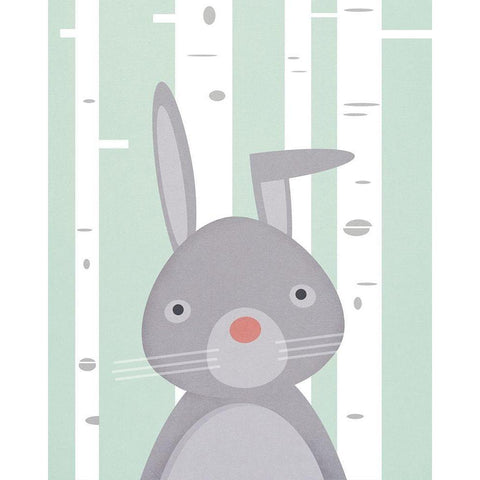 Bunny Black Modern Wood Framed Art Print by Wickstrom, Martin