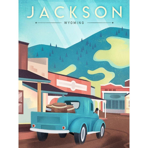 Jackson White Modern Wood Framed Art Print by Wickstrom, Martin