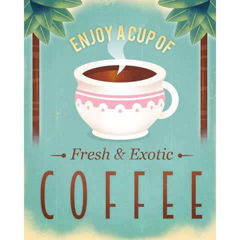 Coffee Exotic White Modern Wood Framed Art Print by Wickstrom, Martin