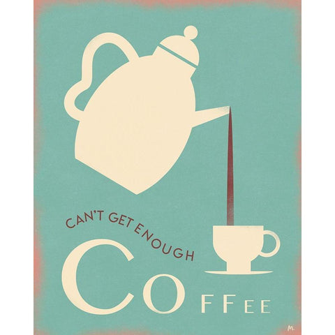 Coffee Refill White Modern Wood Framed Art Print by Wickstrom, Martin