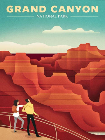 Grand Canyon White Modern Wood Framed Art Print with Double Matting by Wickstrom, Martin