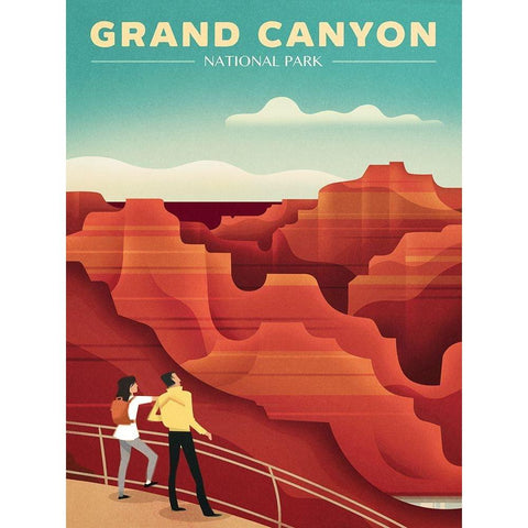 Grand Canyon Black Modern Wood Framed Art Print with Double Matting by Wickstrom, Martin