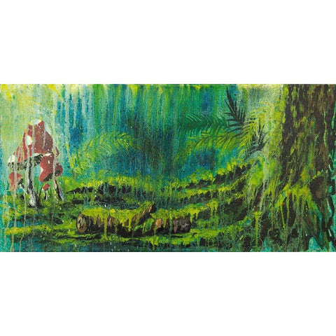 Forest Mushrooms Gold Ornate Wood Framed Art Print with Double Matting by Wickstrom, Martin