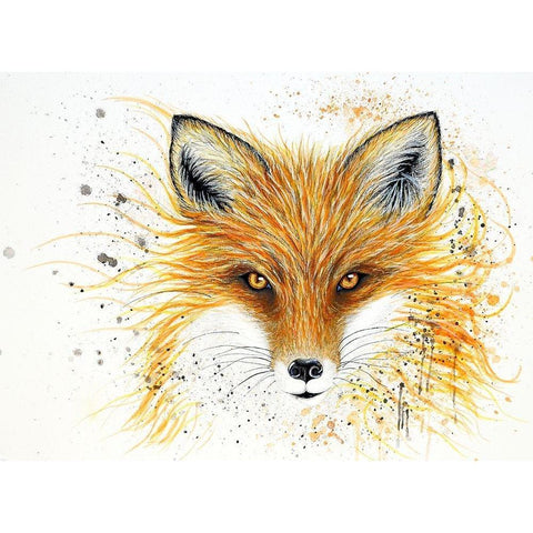 Fox Fire Gold Ornate Wood Framed Art Print with Double Matting by Wickstrom, Martin