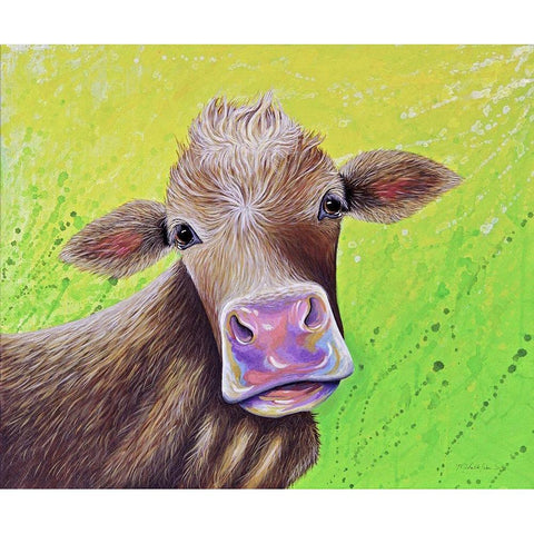 Jersey Cow Black Modern Wood Framed Art Print by Wickstrom, Martin