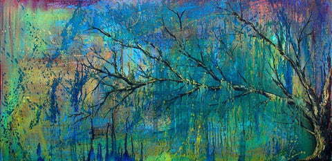 Prelude to Spring Tree White Modern Wood Framed Art Print with Double Matting by Wickstrom, Martin