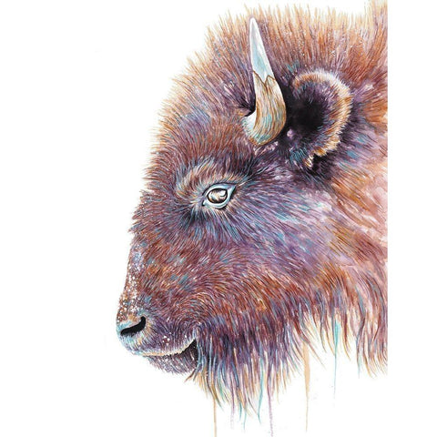 Spirit of the West Buffalo Black Modern Wood Framed Art Print by Wickstrom, Martin