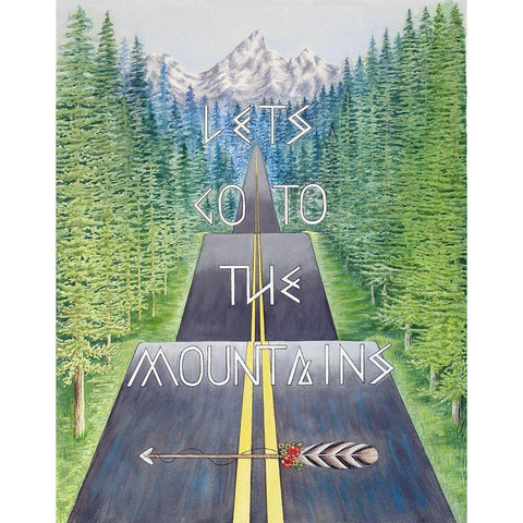 Mountain Travel Quote Black Modern Wood Framed Art Print by Wickstrom, Martin