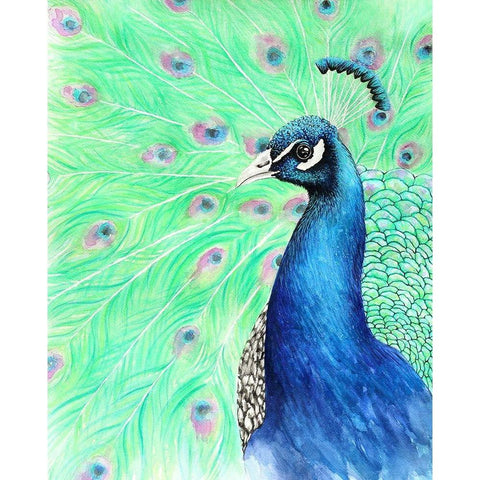 Mr. Peacock Gold Ornate Wood Framed Art Print with Double Matting by Wickstrom, Martin