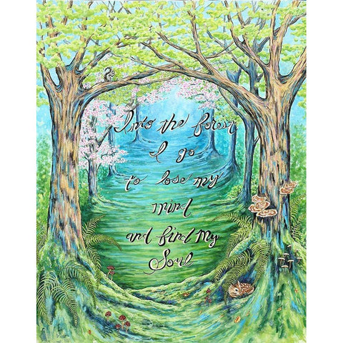 Into the Forest Black Modern Wood Framed Art Print with Double Matting by Wickstrom, Martin