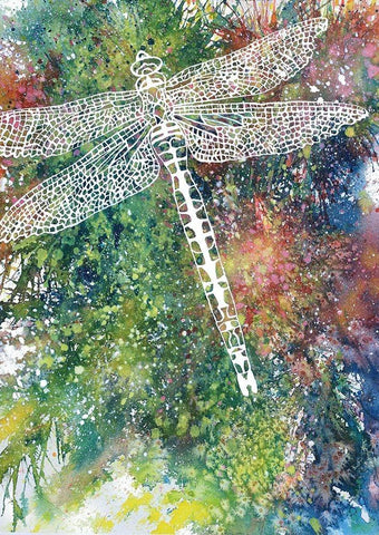 Dragonfly Black Ornate Wood Framed Art Print with Double Matting by Wickstrom, Martin