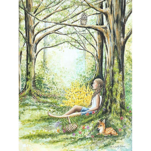 Forest Meditation Black Modern Wood Framed Art Print by Wickstrom, Martin