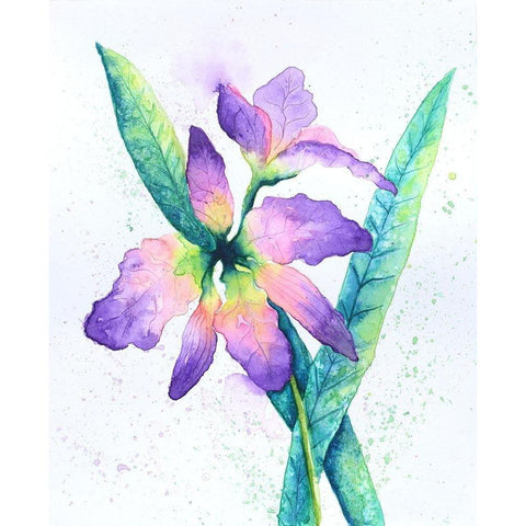 Purple Orchid White Modern Wood Framed Art Print by Wickstrom, Martin