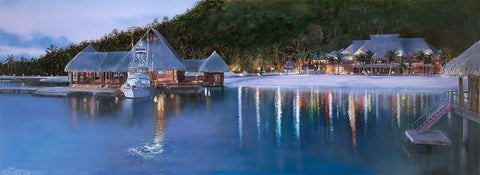 Bora Bora White Modern Wood Framed Art Print with Double Matting by Murray Henderson Fine Art