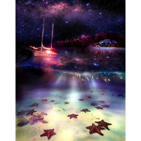 Stary Stary Nite White Modern Wood Framed Art Print by Murray Henderson Fine Art