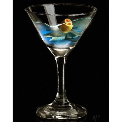 Sharktini White Modern Wood Framed Art Print by Murray Henderson Fine Art