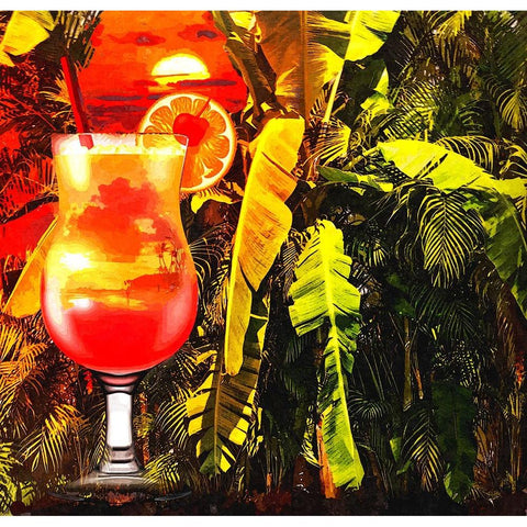 Tequila Sunrise White Modern Wood Framed Art Print by Murray Henderson Fine Art