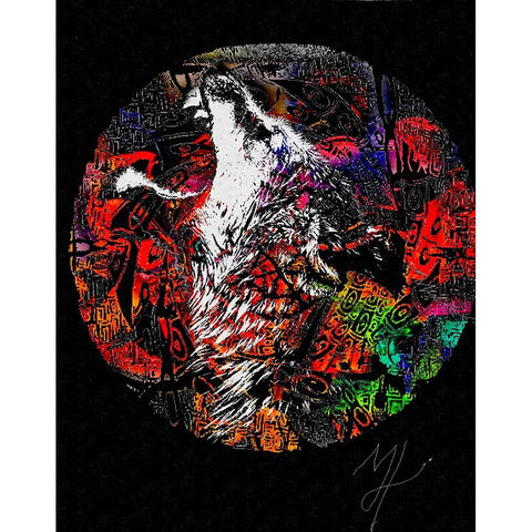 Howl Black Modern Wood Framed Art Print with Double Matting by Murray Henderson Fine Art