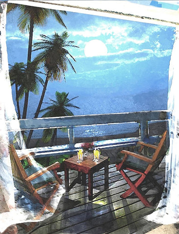 Moon Light Moments White Modern Wood Framed Art Print with Double Matting by Murray Henderson Fine Art